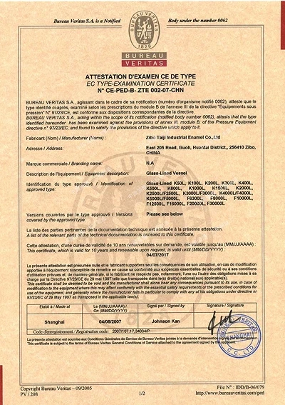 European PED Certified