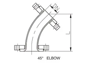 Glass-Lined 45° Elbow